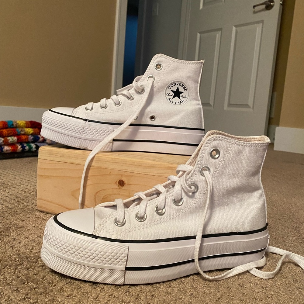 White Platform Converse.
